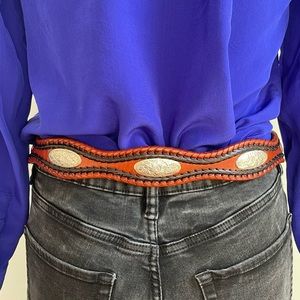 Beautiful Hand Tooled Vintage Nocona Leather Belt